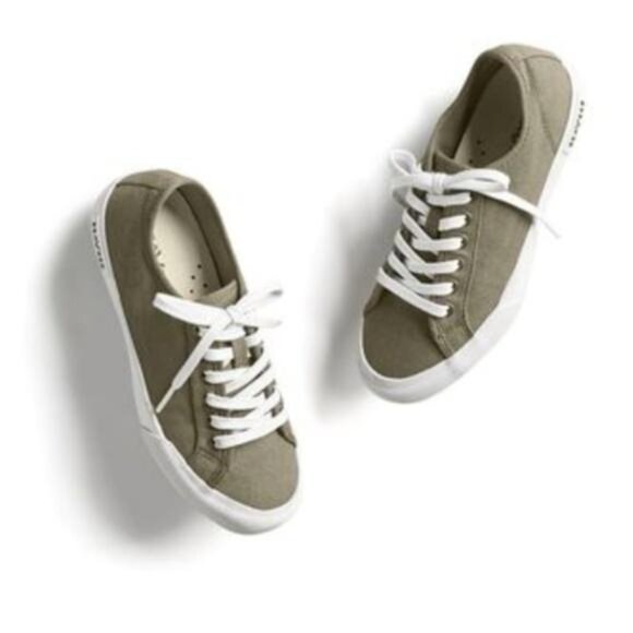 SeaVees Shoes - SeaVees Shoes Women's 11 Sneaker Casual Canvas Olive Monterey Cotton Lace Up Low